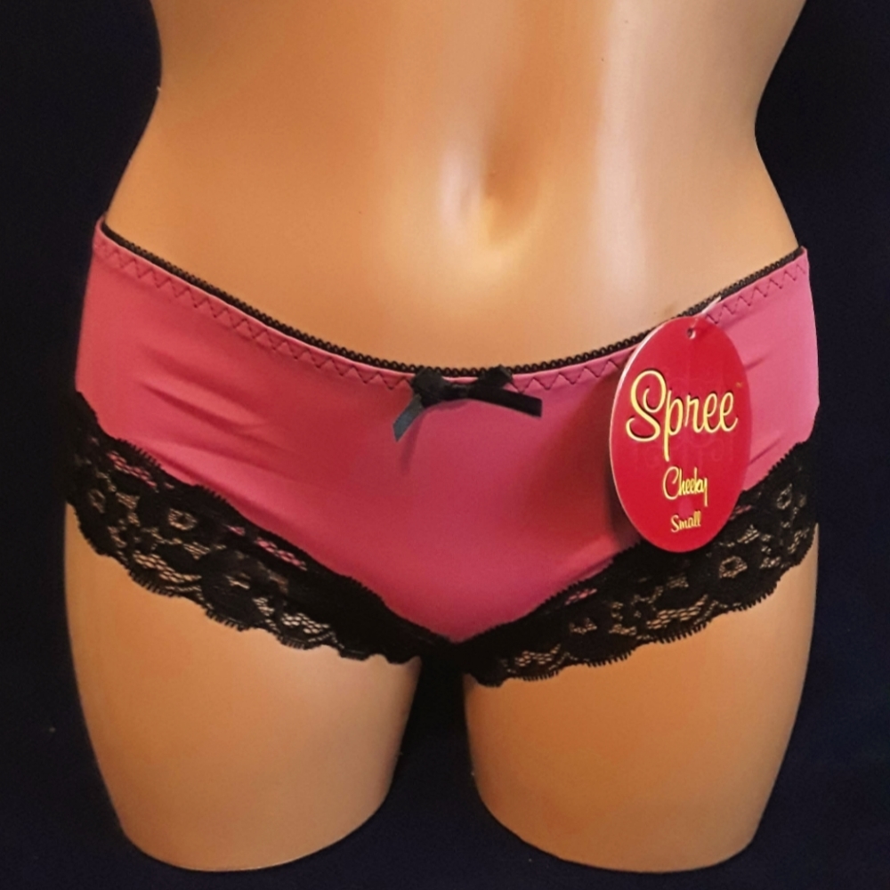 Pink with black lace